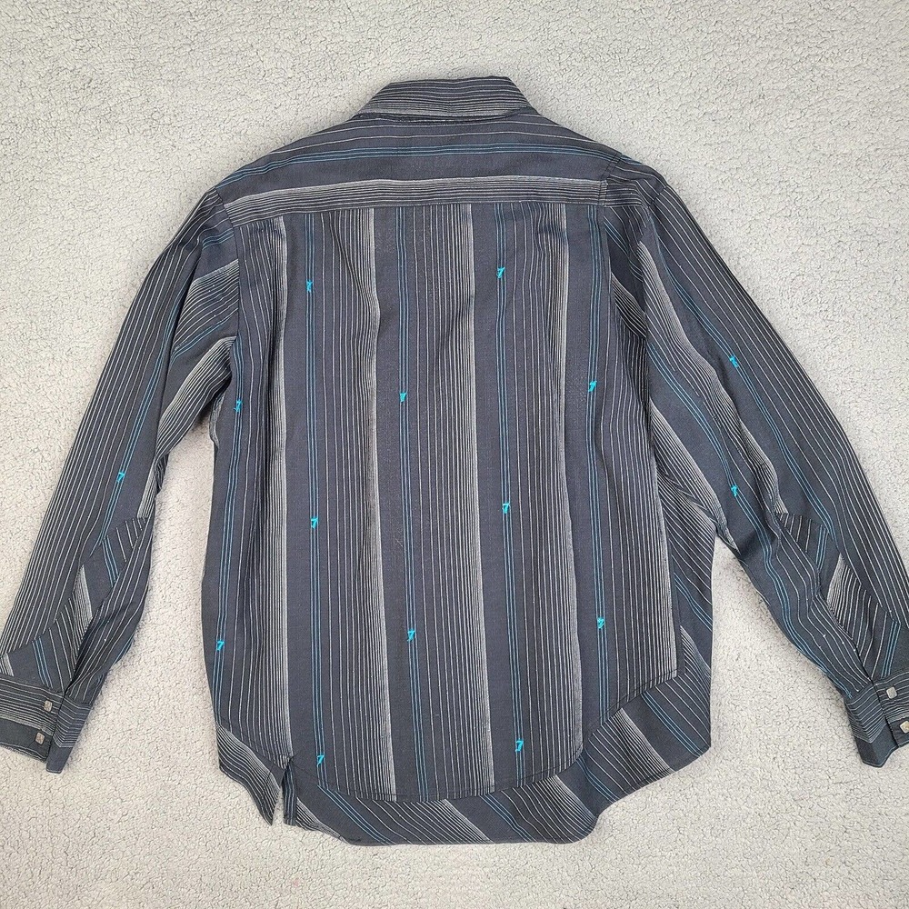 Red Button Seven 7 Shirt Mens Large Black Long Sleeve Button Down 7's Embroidery - Picture 4 of 12